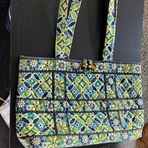Vera Bradley Geometric Floral Shoulder Bag - Green and Blue